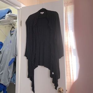 Fashion Bug 3x Open Front Black Knit Lightweight Cardigan